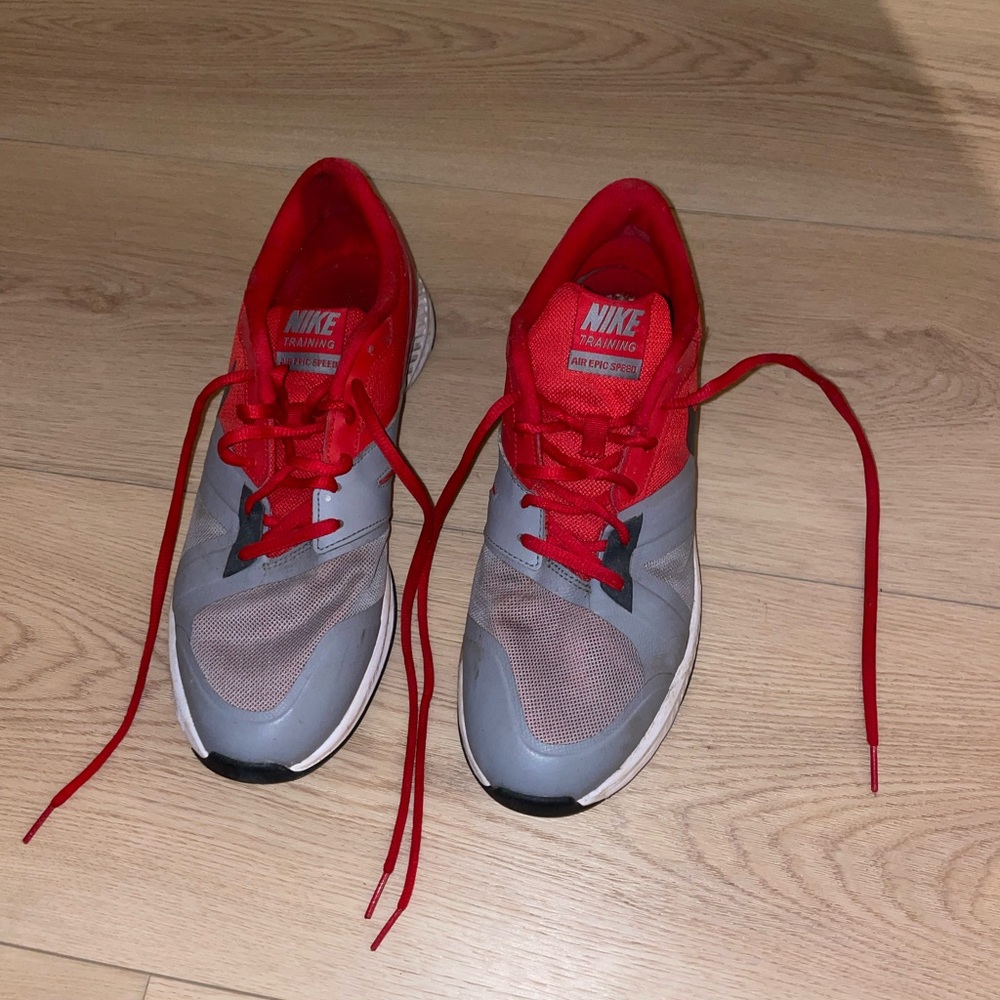 Nike Red and Gray Running Shoes